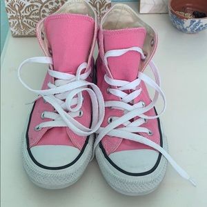 Pink high top converse